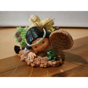 Vintage Enesco Friends Of The Feather "Spring Peeper" Boy With Frog Figurine